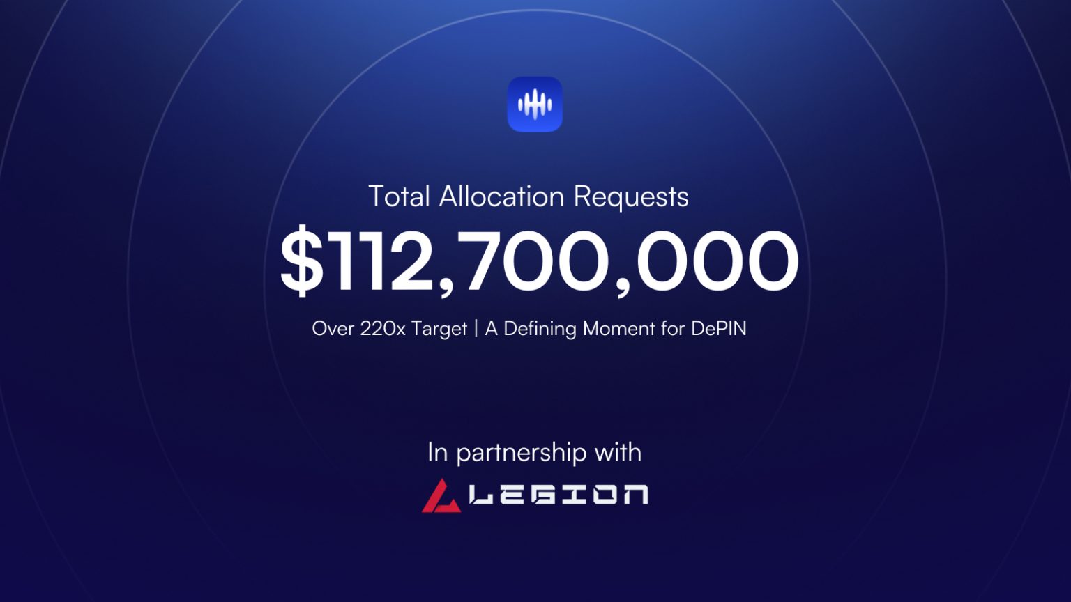 $112 Million In Allocation Requests, Surpassing Goal By 220x