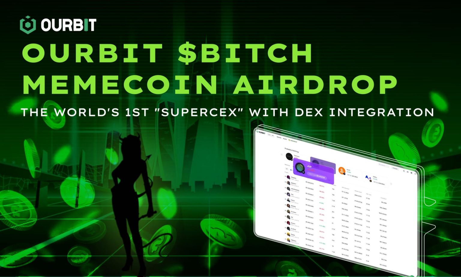 Ourbit Distributes 85% Of $BITCH Memecoin To Neighborhood Alongside SuperCEX Debut With DEX Integration