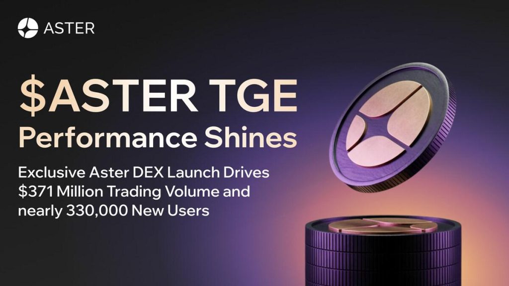 Exclusive Aster DEX Launch Drives $371 Million Trading Volume And Nearly 330,000 New Users