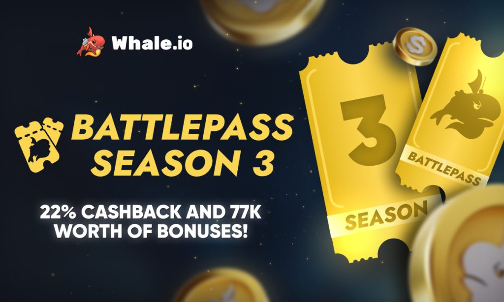 Whale.io Launches Battlepass Season 3, Featuring $77,000 In Crypto Casino Rewards