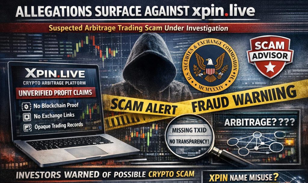 Scam Alert: Xpin.live Accused of Misusing XPIN Network Branding in Alleged Ponzi Arbitrage Scheme March 2026 | Scamadvisor News