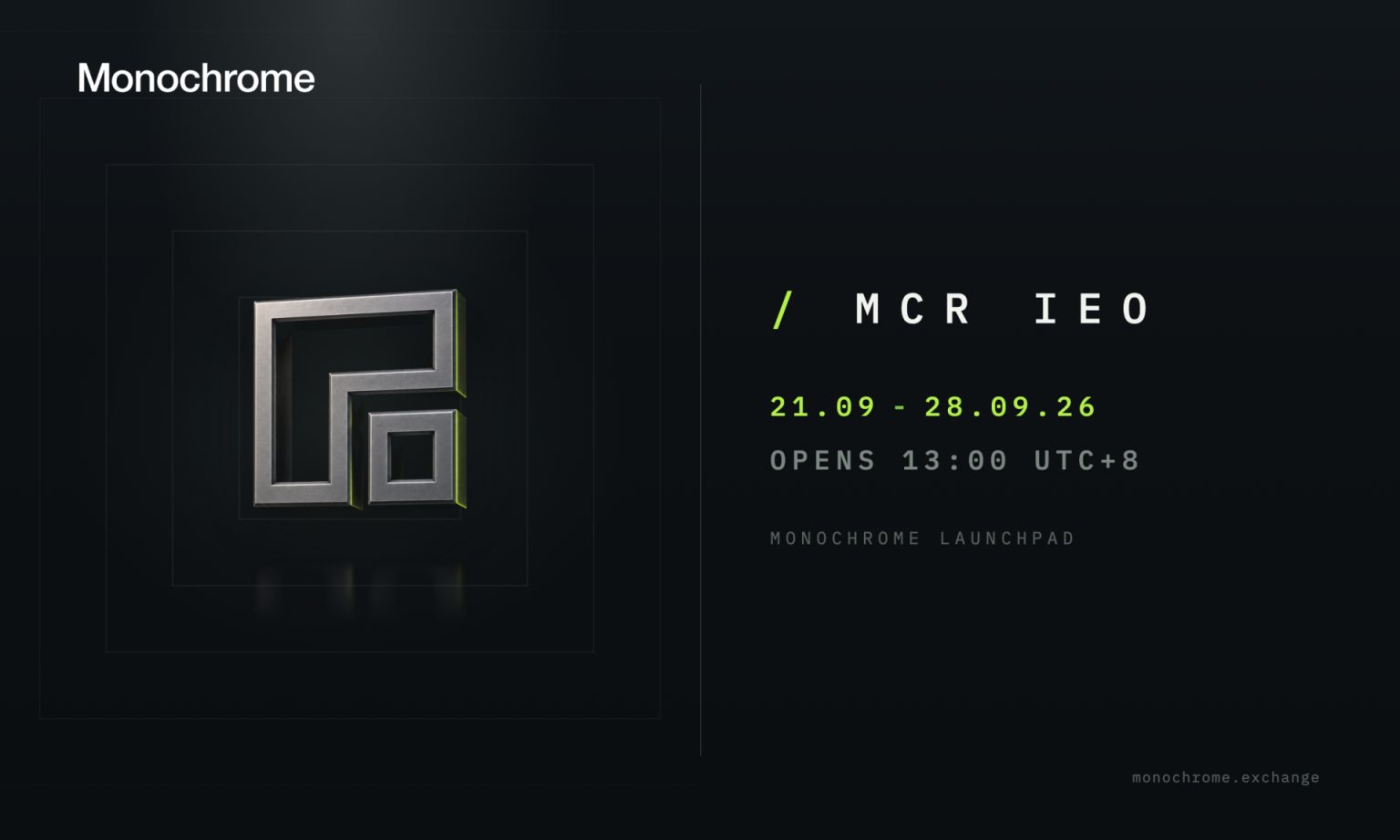 Multi-Asset Trading Venue Monochrome Exchange Announces IEO of Its Native Token, $MCR